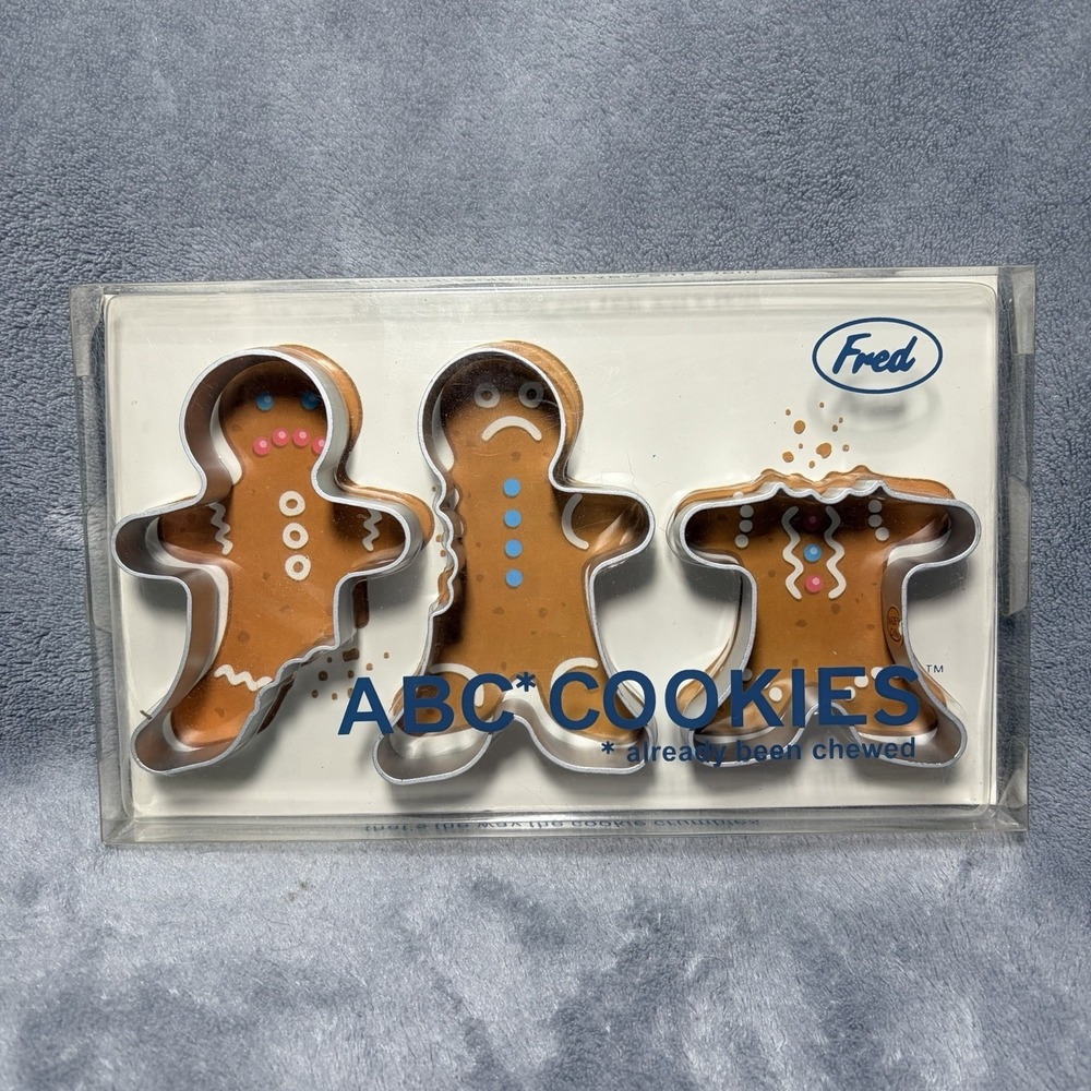 ABC Already Been Chewed Cookie Cutters by Fred and Friends Gingerbread Man- NEW